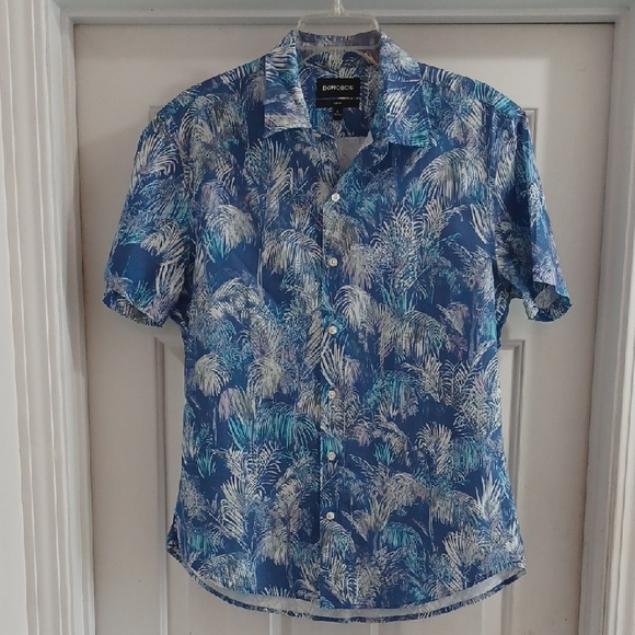 Bonobos Other - Bonobos Blue Tropical Palm-Print Slim Fit Shirt, L